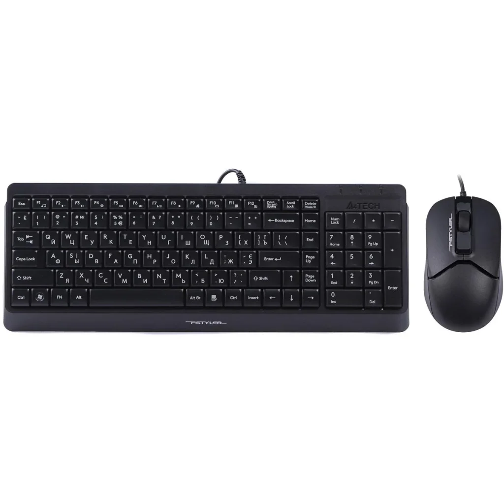 Комплект (клавиатура, мышь) A4Tech F1512 Black USB, F1512 (Black) UA