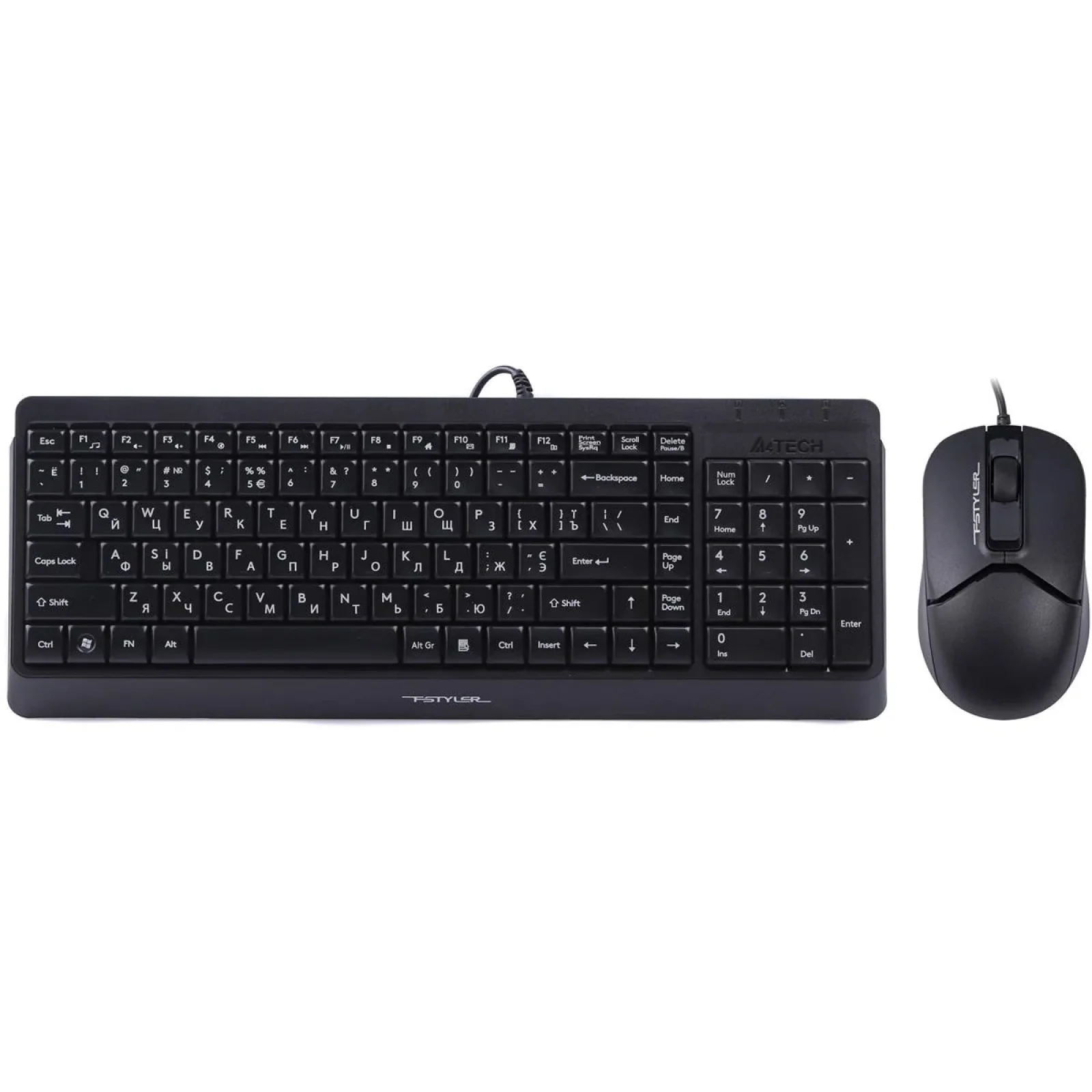 Комплект (клавіатура, миша) A4Tech F1512 Black USB, F1512 (Black) UA
