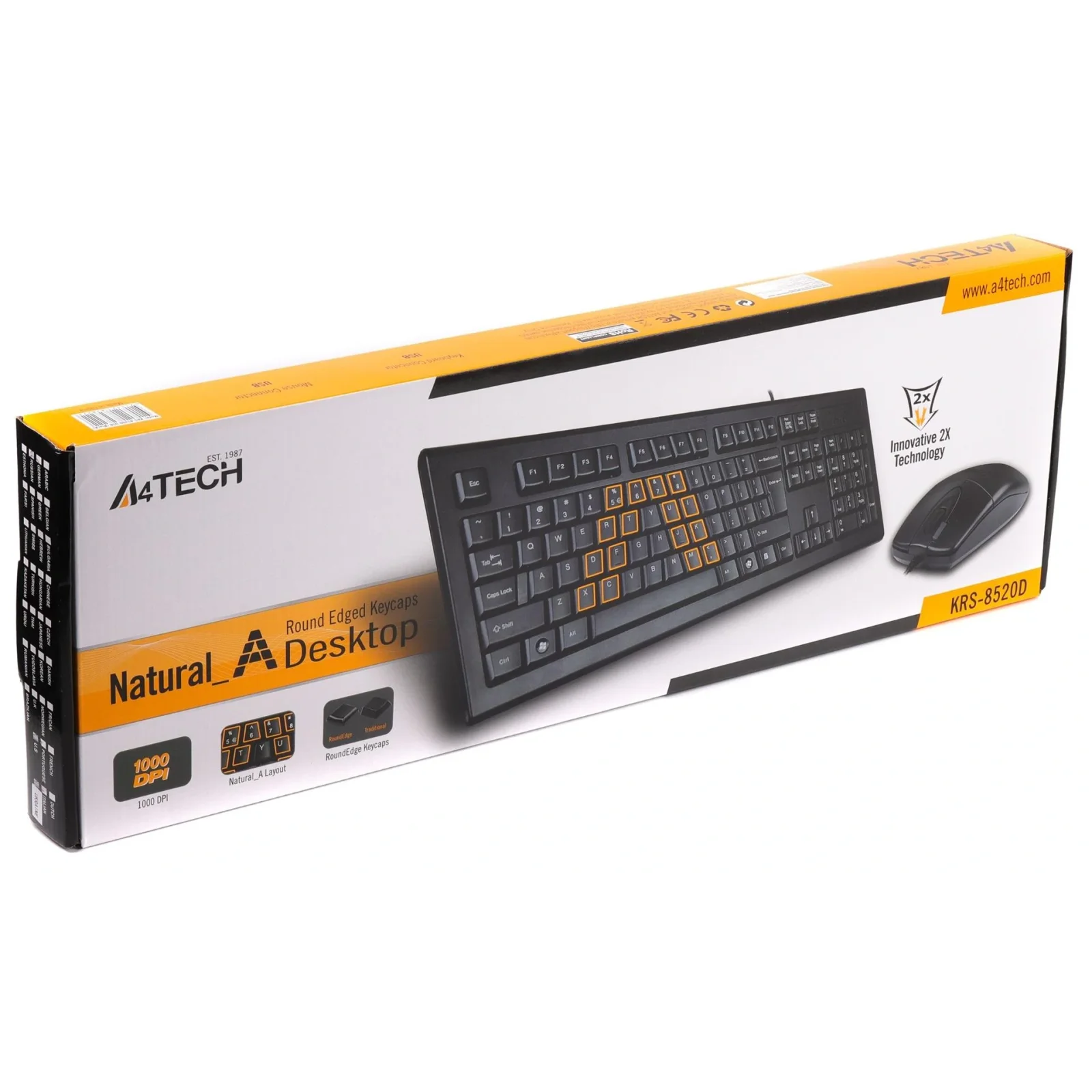 Комплект (клавиатура, мышь) A4Tech KRS-8520D Black USB UA