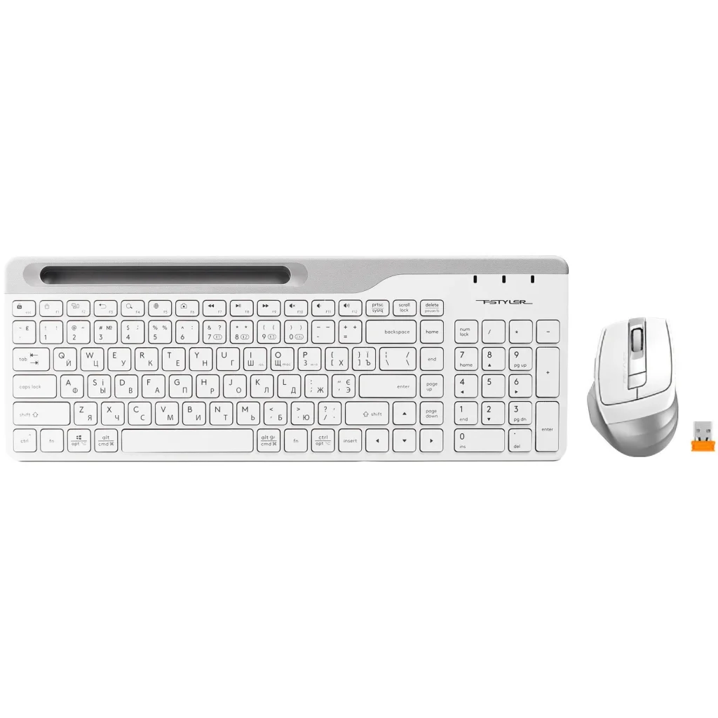 Комплект (клавиатура, мышь) беспроводной A4Tech FB2535C Icy White USB, FB2535C (Icy White) UA