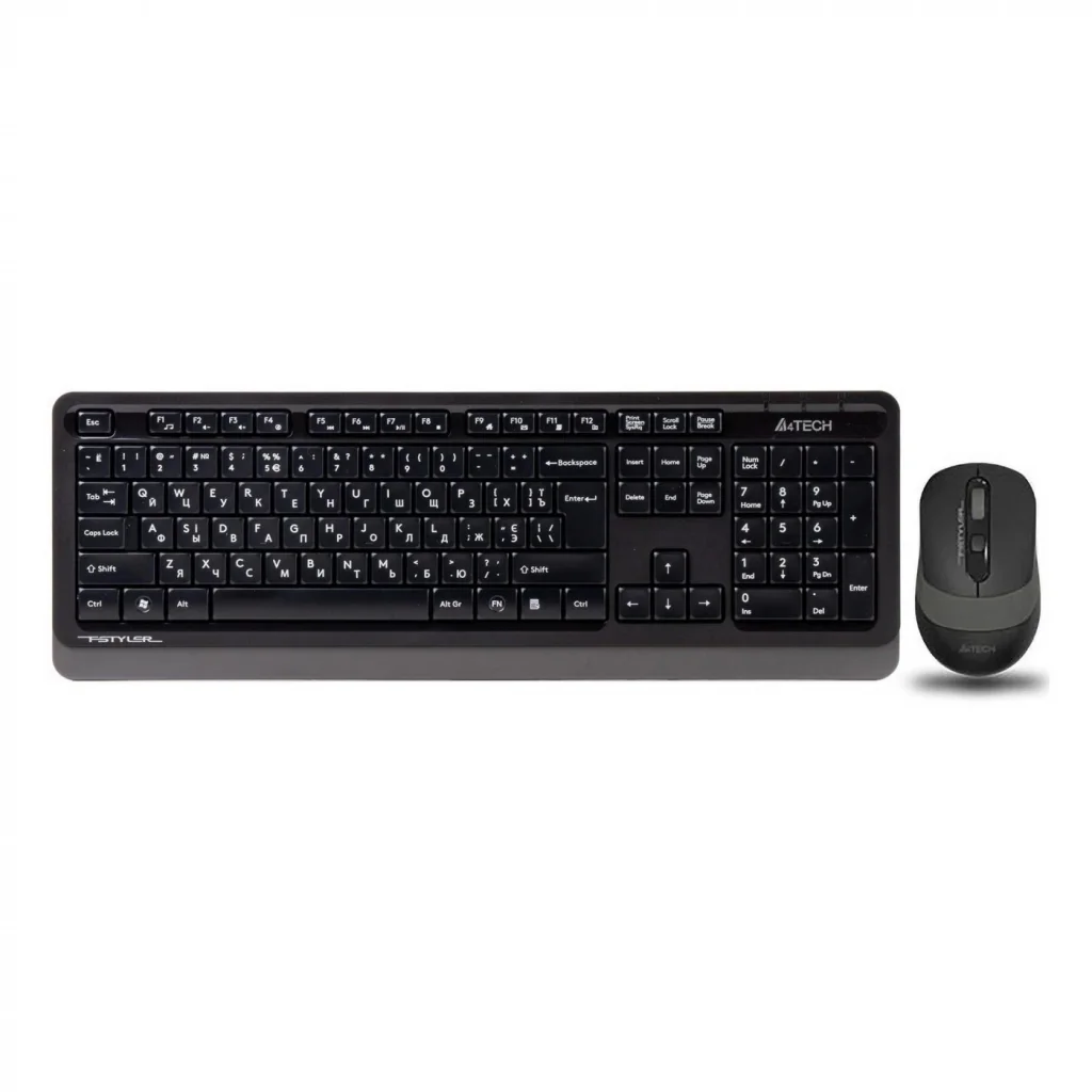 Комплект (клавиатура, мышь) беспроводной A4Tech FG1010 Black/Grey USB, FG1010 (Grey) UA