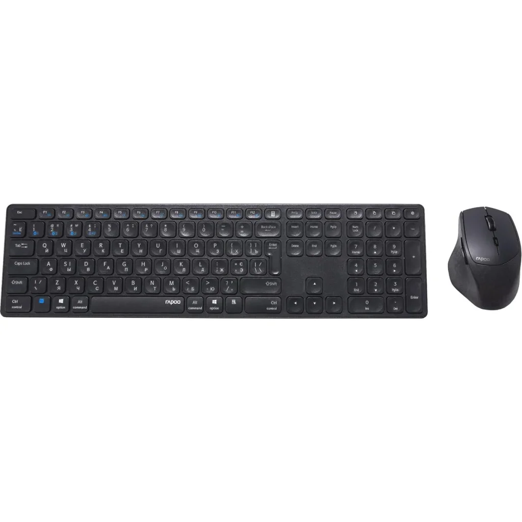 Комплект (клавиатура, мышь) беспроводной Rapoo 9800M Wireless Dark Grey, 9800M dark grey UA