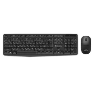 Комплект (клавиатура, мышь) беспроводной REAL-EL Kit 551W Black USB, EL123100048 UA