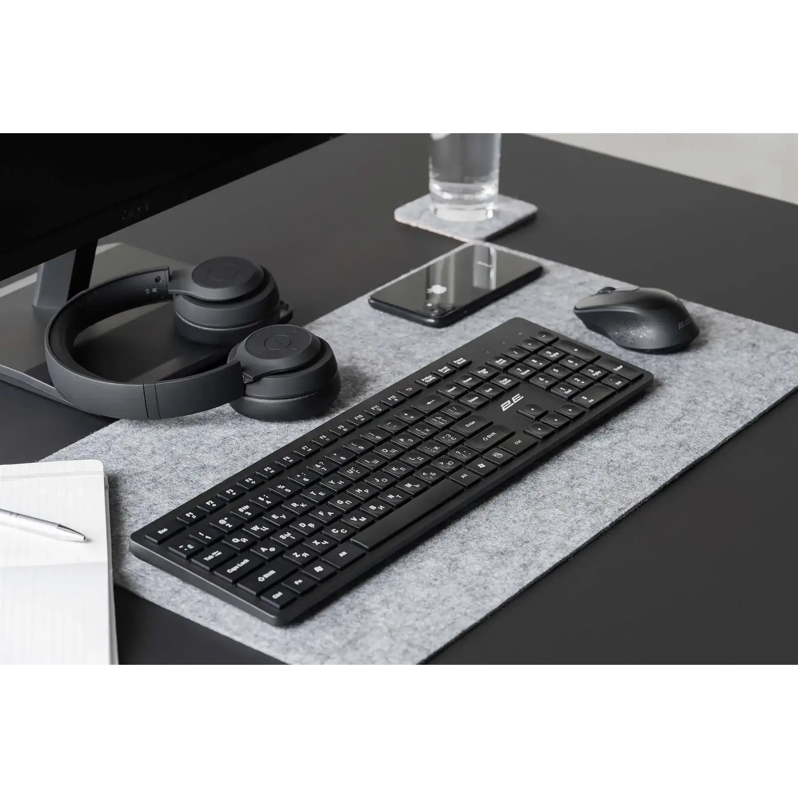 Комплект (клавіатура, миша) бездротовий 2E MK420 Black (2E-MK420WB_UA) UA