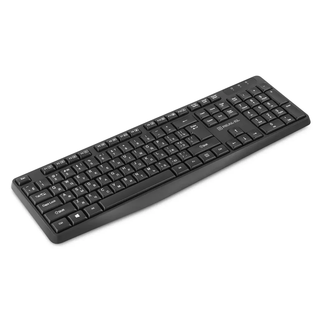 Комплект (клавіатура, миша) бездротовий REAL-EL Kit 551W Black USB, EL123100048 UA