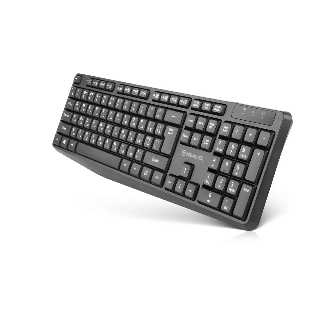 Комплект (клавіатура, миша) бездротовий REAL-EL Kit 551W Black USB, EL123100048 UA