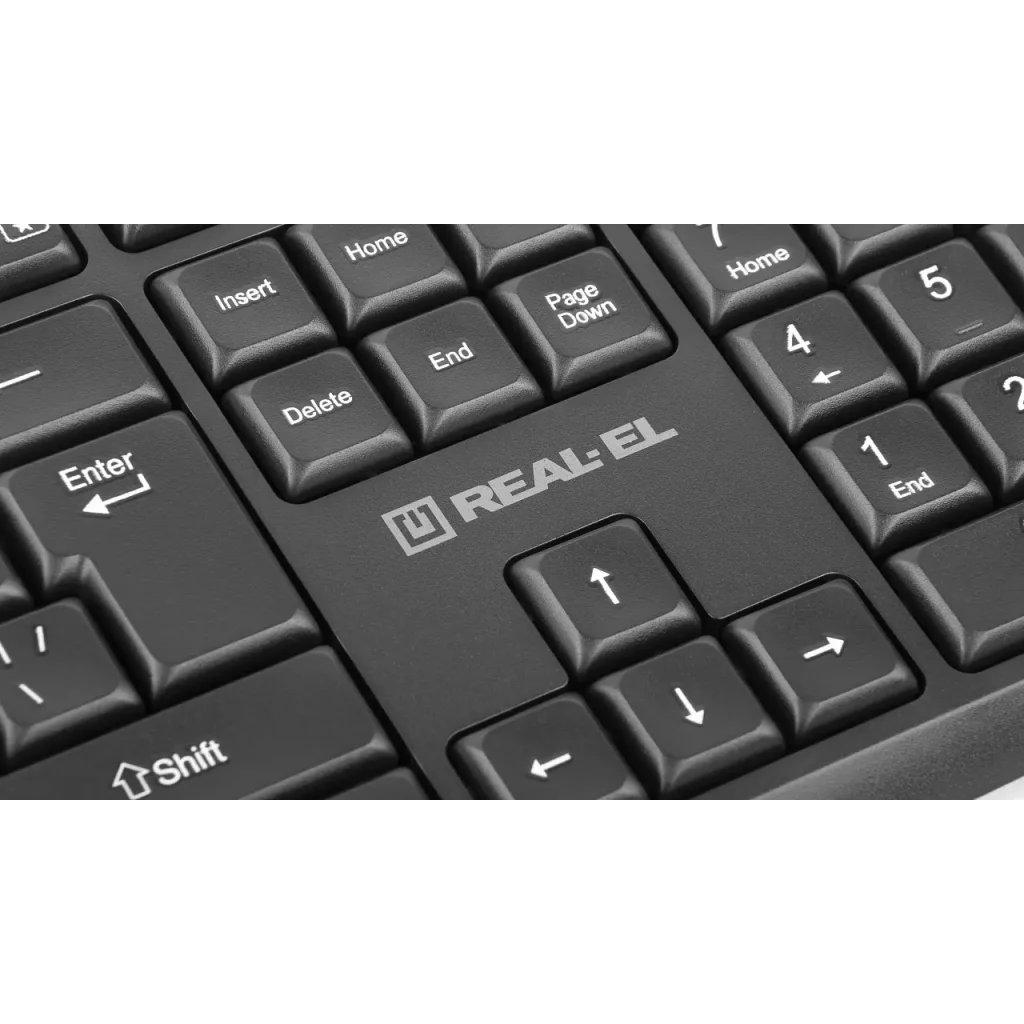 Комплект (клавіатура, миша) бездротовий REAL-EL Kit 551W Black USB, EL123100048 UA