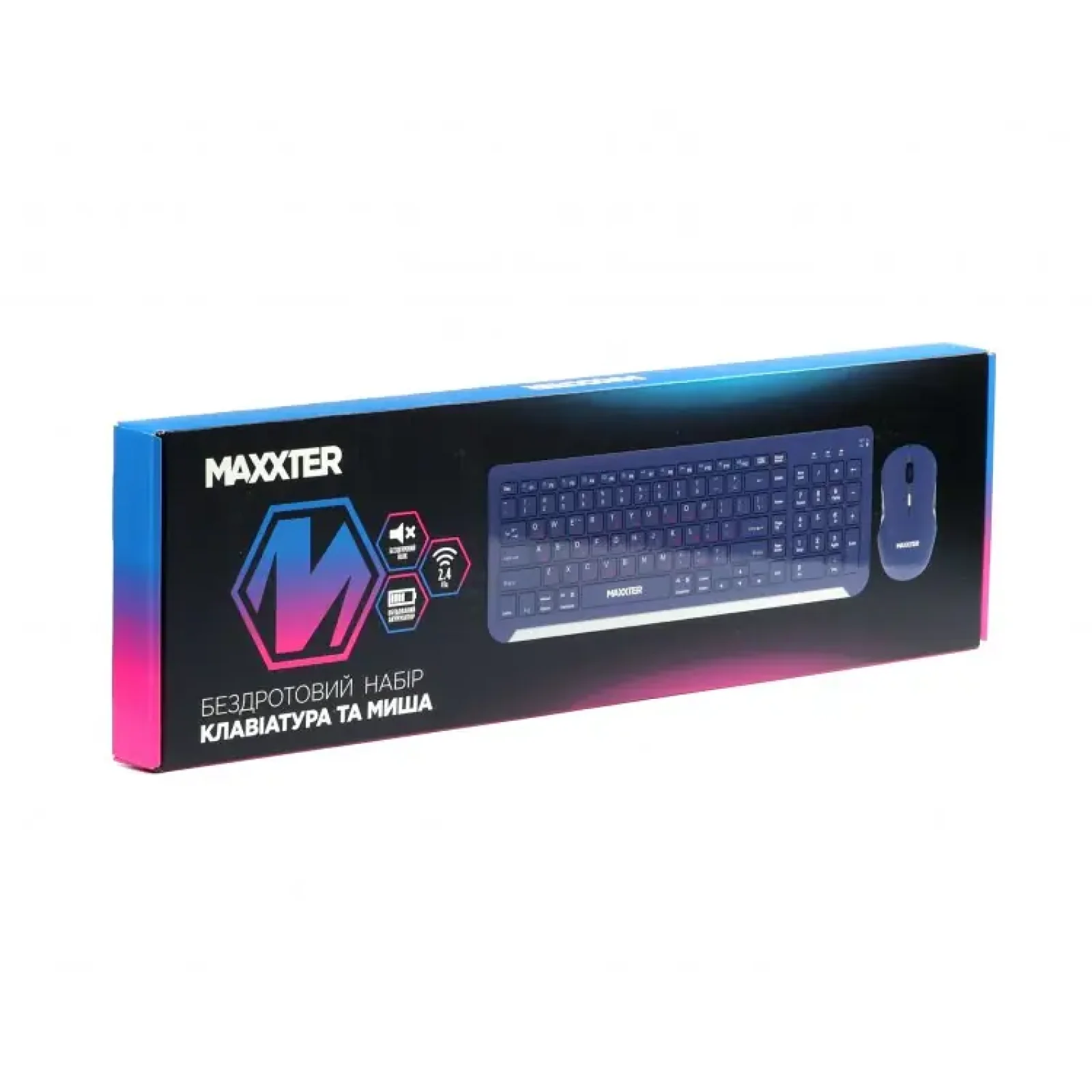 Комплект (клавиатура, мышь) Maxxter KMS-WCM-01BL-UA Dark Blue UA