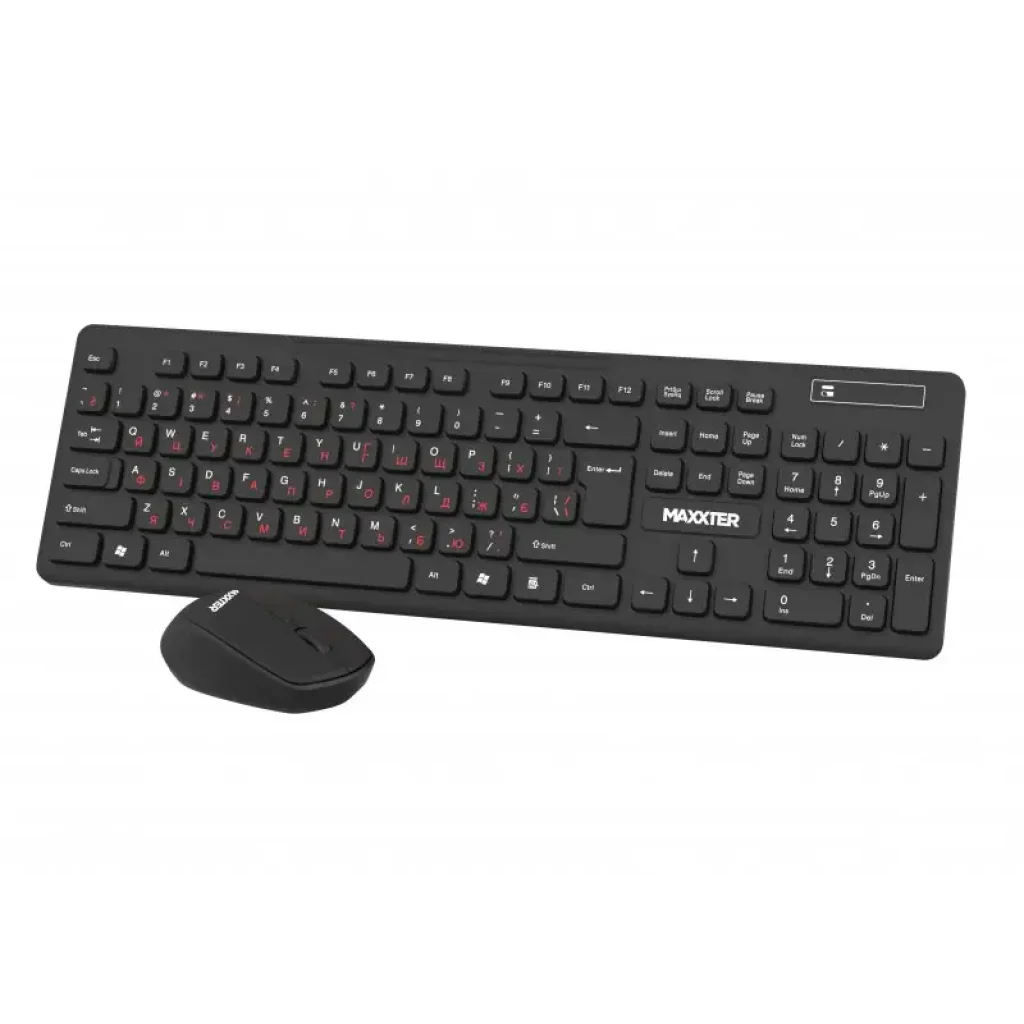 Комплект (клавиатура, мышь) Maxxter KMS-WCM-02B-UA Black UA