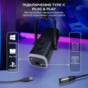 Микрофон Fifine AmpliGame AM8T Black UA