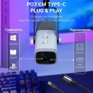 Микрофон Fifine AM8TW White UA