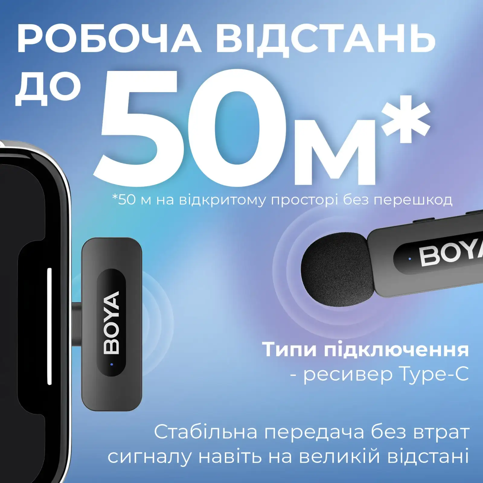 Мікрофон BOYA BY-V10 Type-C Black UA