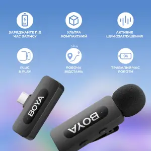 Мікрофон BOYA BY-V10 Type-C Black UA