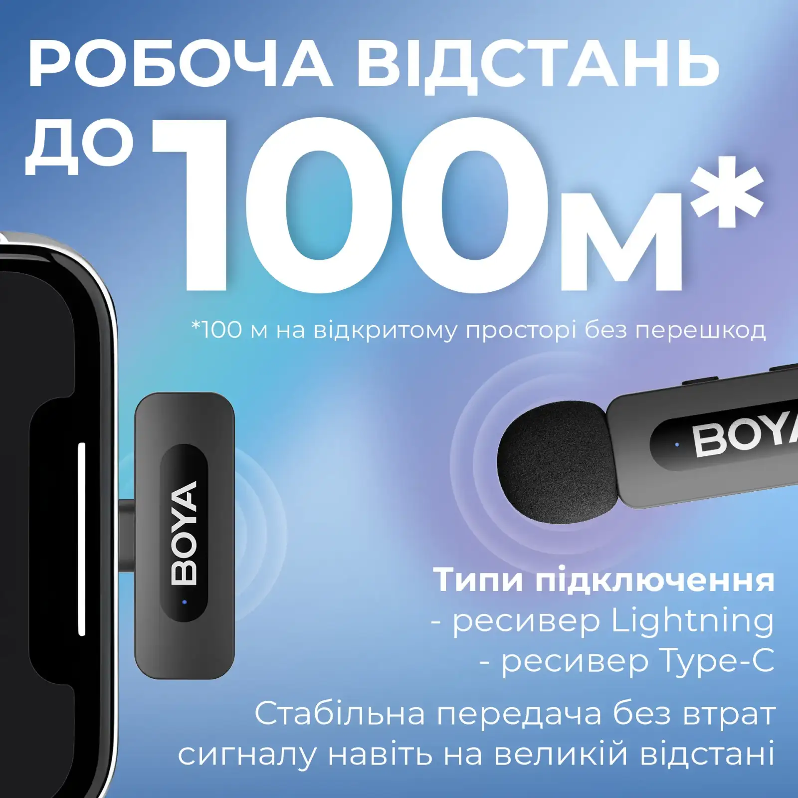 Мікрофон BOYA BY-V3 Combo Type-C/Lightning Black UA