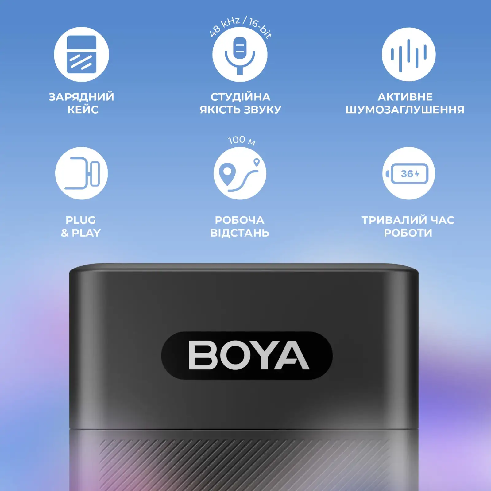 Мікрофон BOYA BY-V3 Combo Type-C/Lightning Black UA