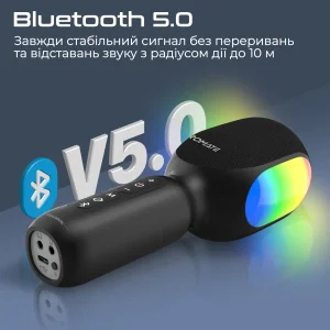 Микрофон для караоке Promate VocalMic Bluetooth LED Black (vocalmic.black) UA