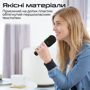 Микрофон для караоке Promate VocalMic Bluetooth LED Black (vocalmic.black) UA