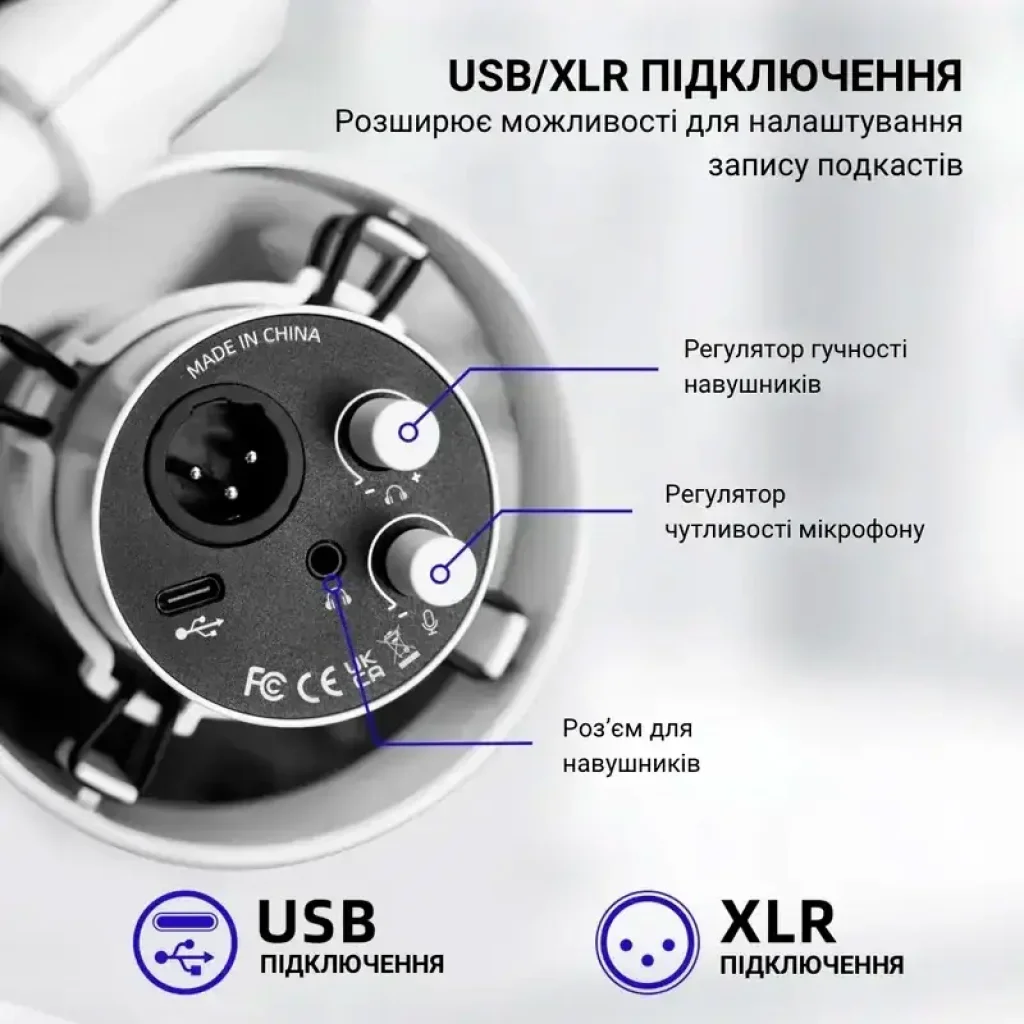 Мікрофон Fifine T688W White UA