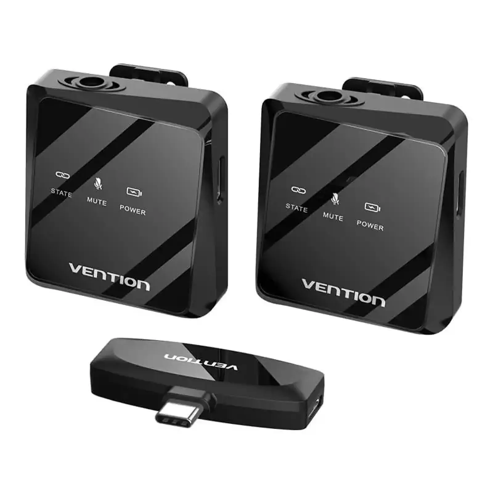 Мікрофон Vention USB Type-C 2-Pack Wireless Lavalier Black (NCBB0) UA