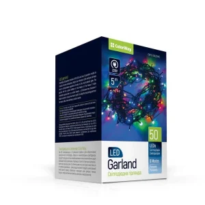 Світлодіодна гірлянда ColorWay (CW-G-50L5VMC) 50LED, 5м, 8 функцій, різнокольорова, 220V UA