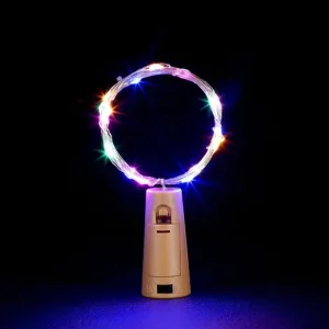 Светодиодная гирлянда ColorWay (CW-GC-20L2BMC) пробка для бутылки на батарейках 20LED, 2м, 5шт/уп, разноцветная UA