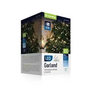 Светодиодная гирлянда ColorWay (CW-G-100L10U) 100LED, 10м, 8 функций, теплый цвет, 220V UA