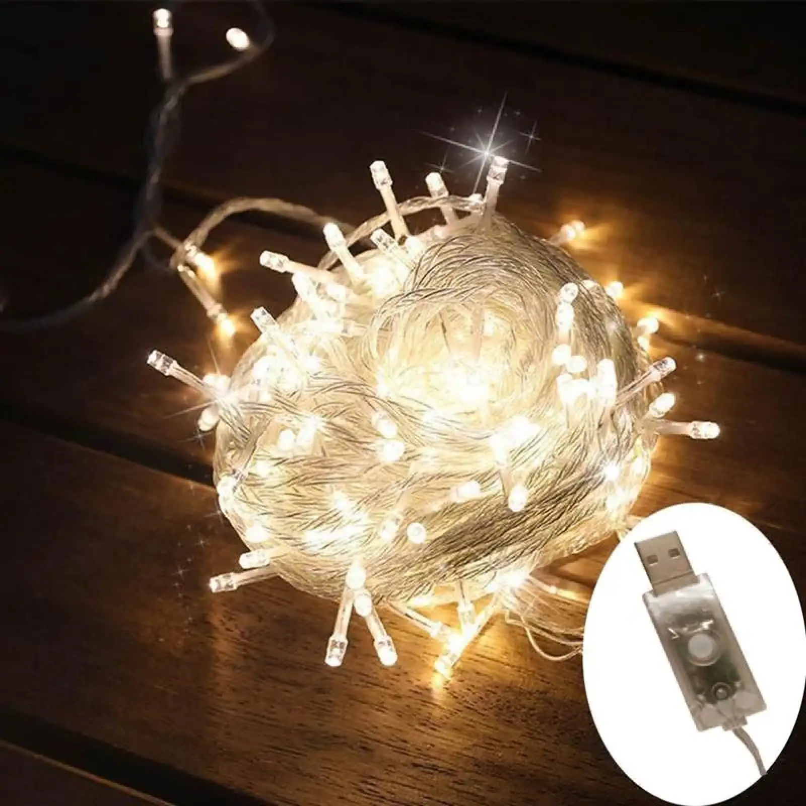 Світлодіодна гірлянда ColorWay (CW-G-200L20U) 200LED, 20м, 8 функцій, теплий колір, USB UA