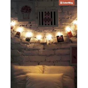 Світлодіодна гірлянда ColorWay (CW-LCP-20L30B) 20LED, 3м, з прищіпками для фото UA