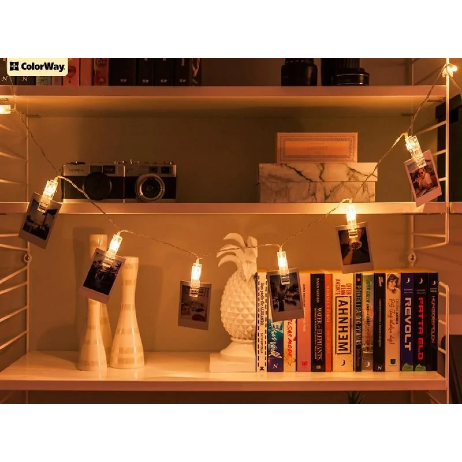 Світлодіодна гірлянда ColorWay (CW-LCP-20L30BU) 20LED, 3м, з прищіпками для фото, USB UA