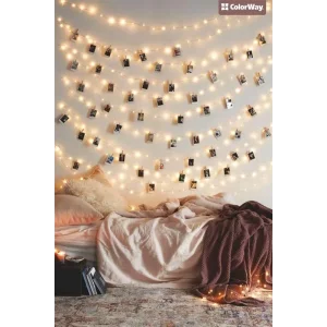 Світлодіодна гірлянда ColorWay (CW-LCP-20L30BU) 20LED, 3м, з прищіпками для фото, USB UA
