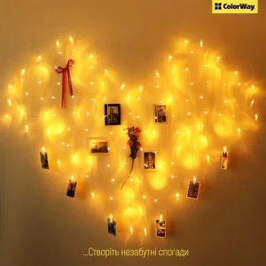 Світлодіодна гірлянда ColorWay (CW-LCP-40L42BU) 40LED, 4.2м, з прищіпками для фото, USB UA