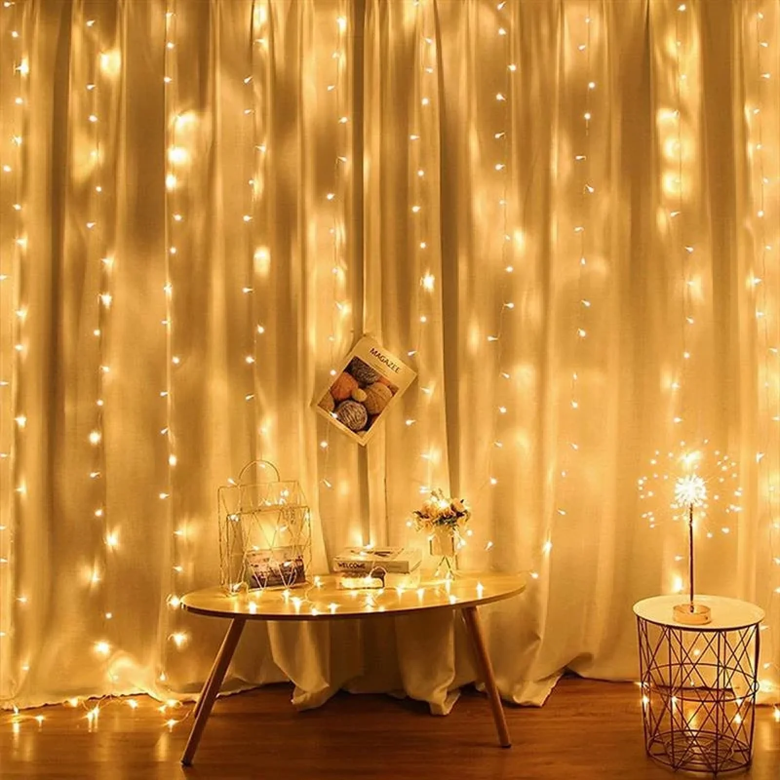 Світлодіодна гірлянда ColorWay (CW-GW-300L33V) 300LED, 3x3м, штора-завіса UA