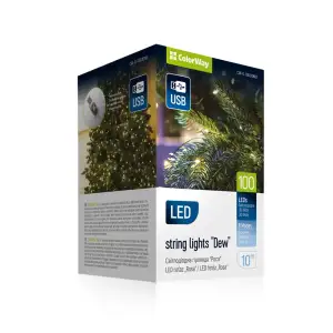 Светодиодная гирлянда ColorWay (CW-G-100L10NU) 100LED, 10м, 8 функций, теплый цвет USB UA
