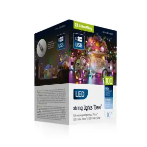 Светодиодная гирлянда ColorWay (CW-G-100L10NUMC) 100LED, 10м, 8 функций, разноцветная USB UA