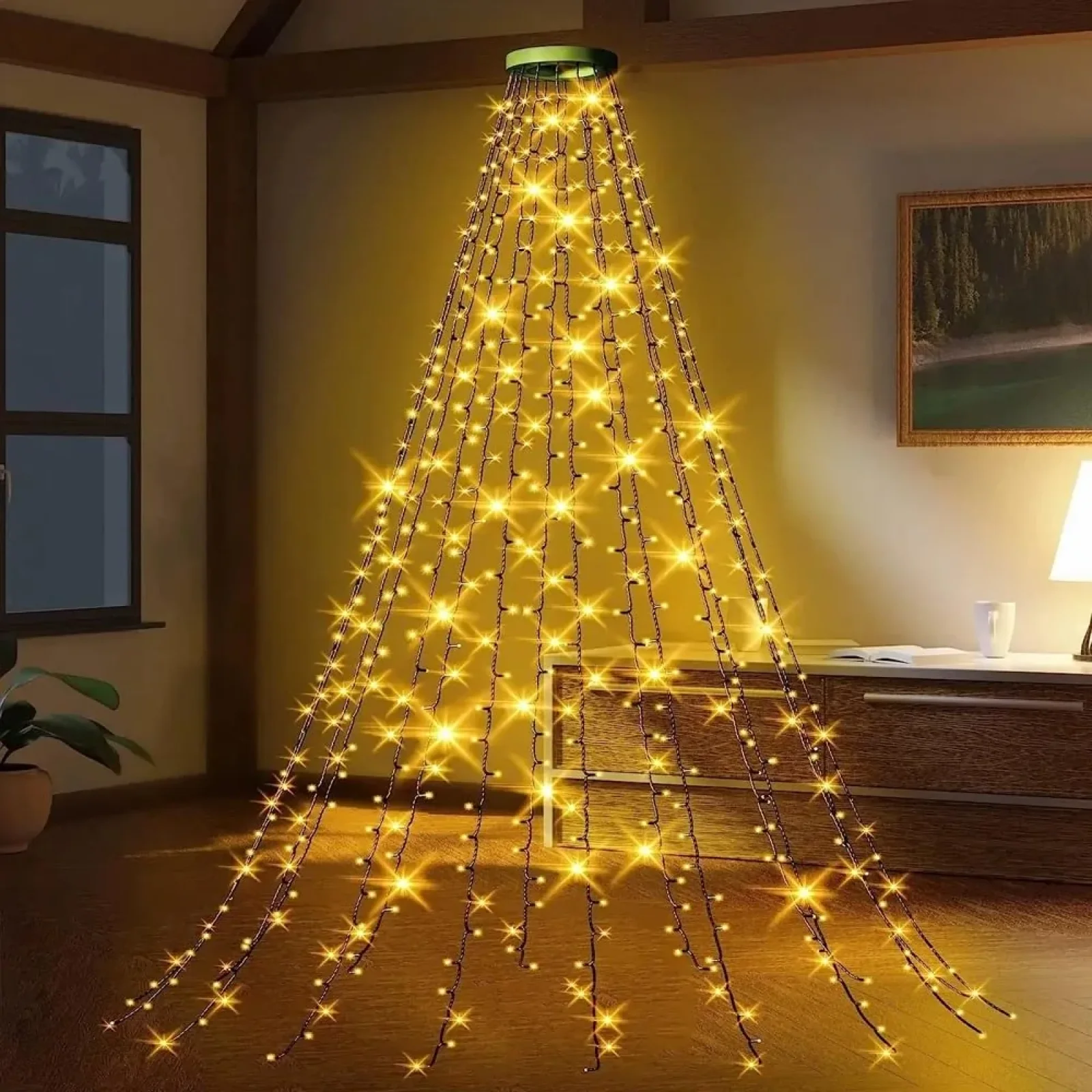 Світлодіодна гірлянда ColorWay (CW-G-126L91CU) 126LED, 9x1.5м, 8 функцій, теплий колір USB UA