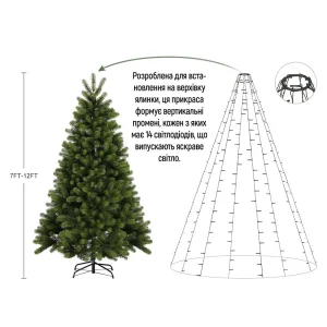 Світлодіодна гірлянда ColorWay (CW-G-126L91CU) 126LED, 9x1.5м, 8 функцій, теплий колір USB UA