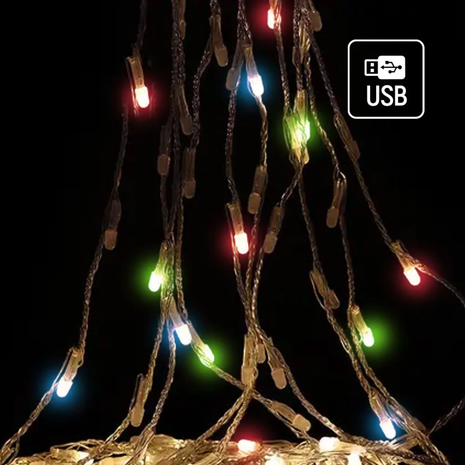 Светодиодная гирлянда ColorWay (CW-G-126L91CUMC) 126LED, 9x1.5м, 8 функций, разноцветная USB UA