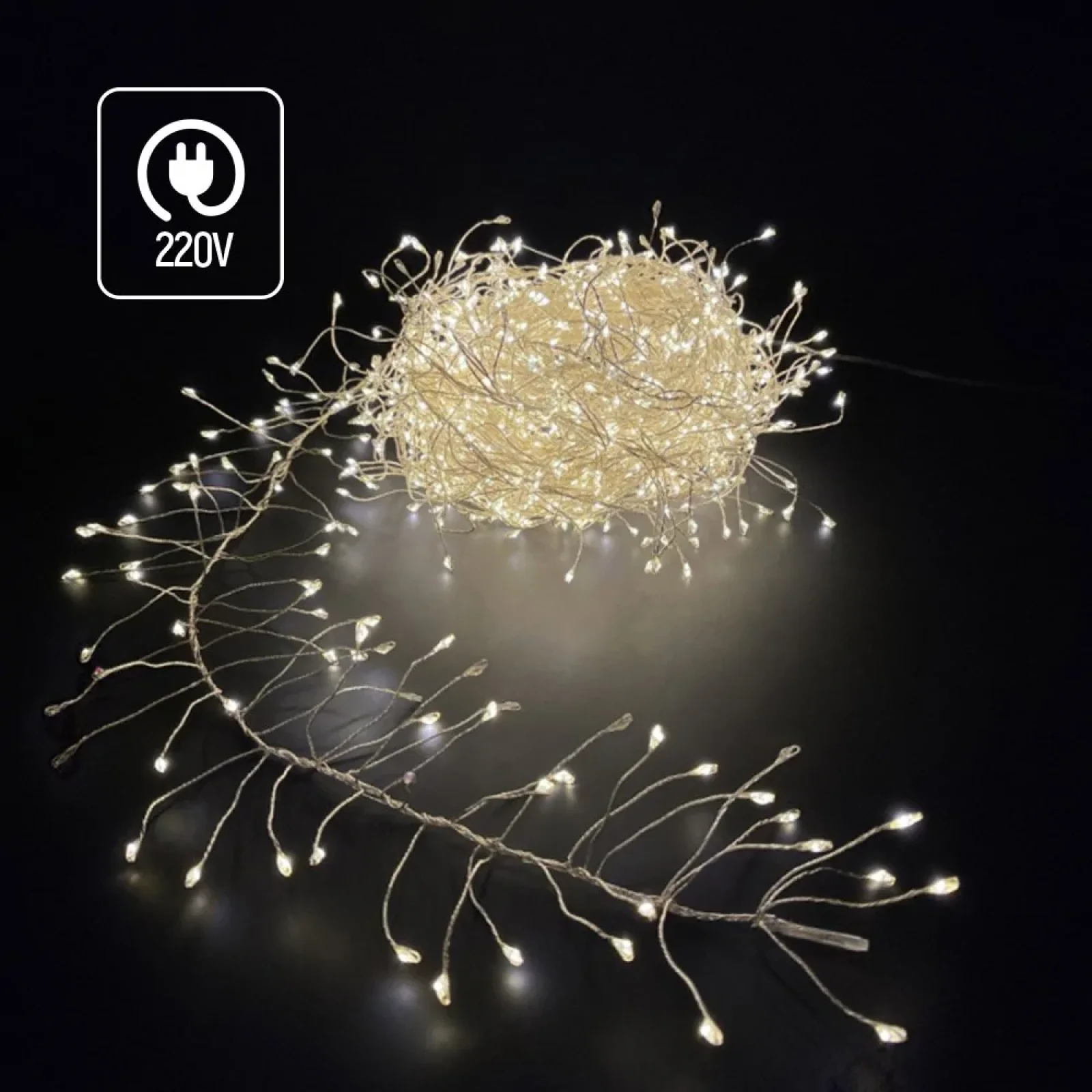 Світлодіодна гірлянда ColorWay (CW-G-200L6VC) 200LED, 6м, 8 функцій, мідна струна теплий колір 220V UA