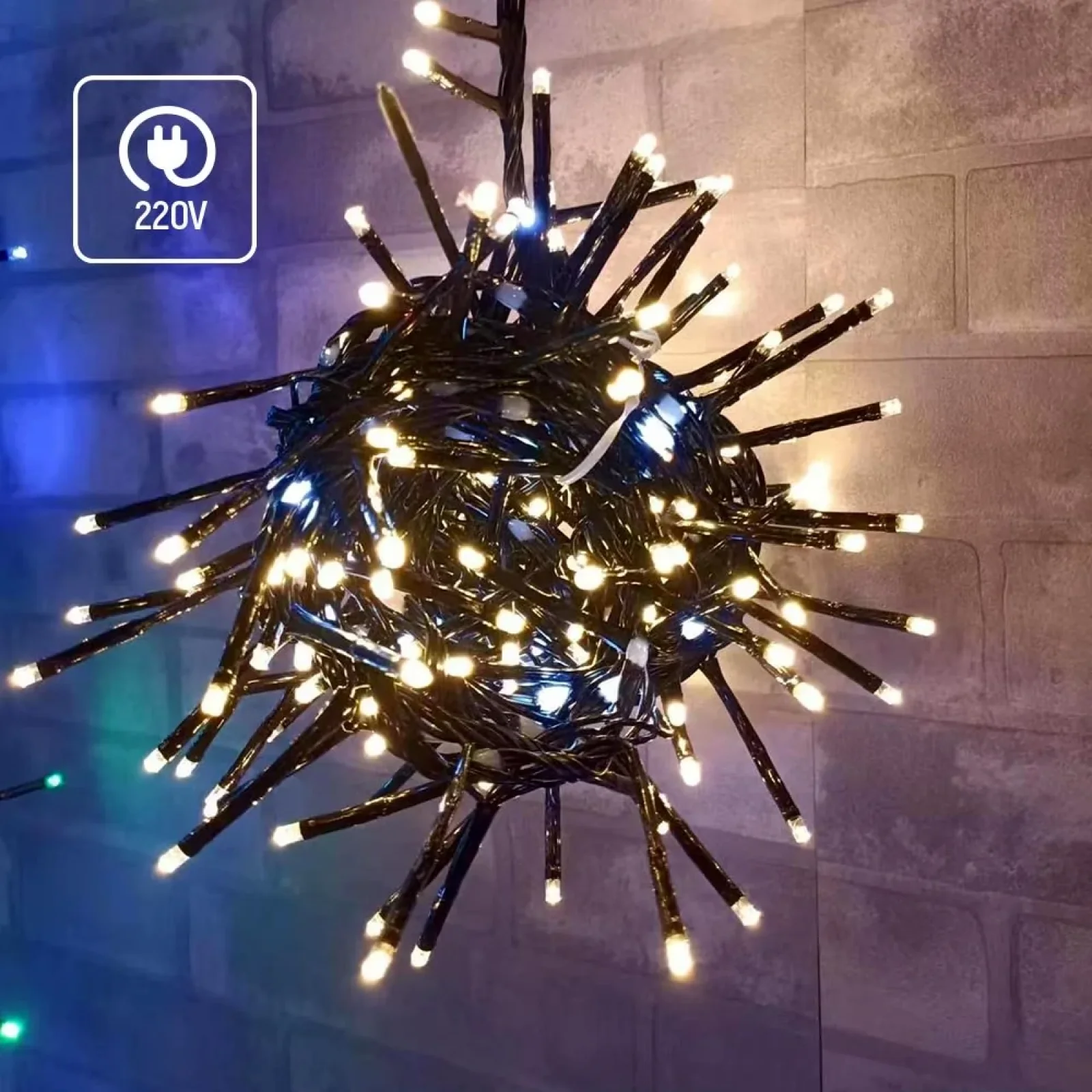 Світлодіодна гірлянда ColorWay (CW-G-250L5VMC) 250LED, 5м, (150 теплий статичний+100 білий водоспад) 220V UA