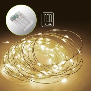 Светодиодная гирлянда ColorWay (CW-G-50L5NB) 50LED, 5м, 8 функций, теплый цвет 3AA UA