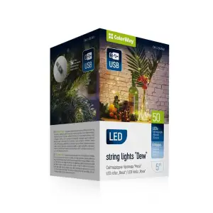 Светодиодная гирлянда ColorWay (CW-G-50L5NU) 50LED, 5м, 8 функций, теплый цвет USB UA