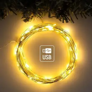 Світлодіодна гірлянда ColorWay (CW-G-50L5NU) 50LED, 5м, 8 функцій, теплий колір USB UA