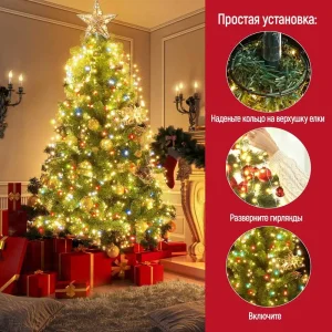 Світлодіодна гірлянда ColorWay (CW-G-98L71CUMC) 98LED, 7x1.5м, 8 функцій, різнокольорова USB UA