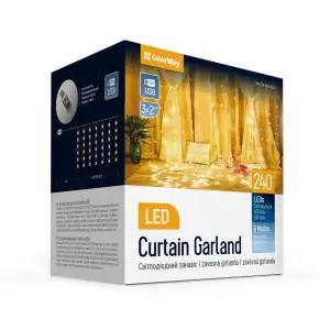 Светодиодная гирлянда ColorWay (CW-GW-240L32U) штора 240LED, 3х2м, теплый цвет, USB UA