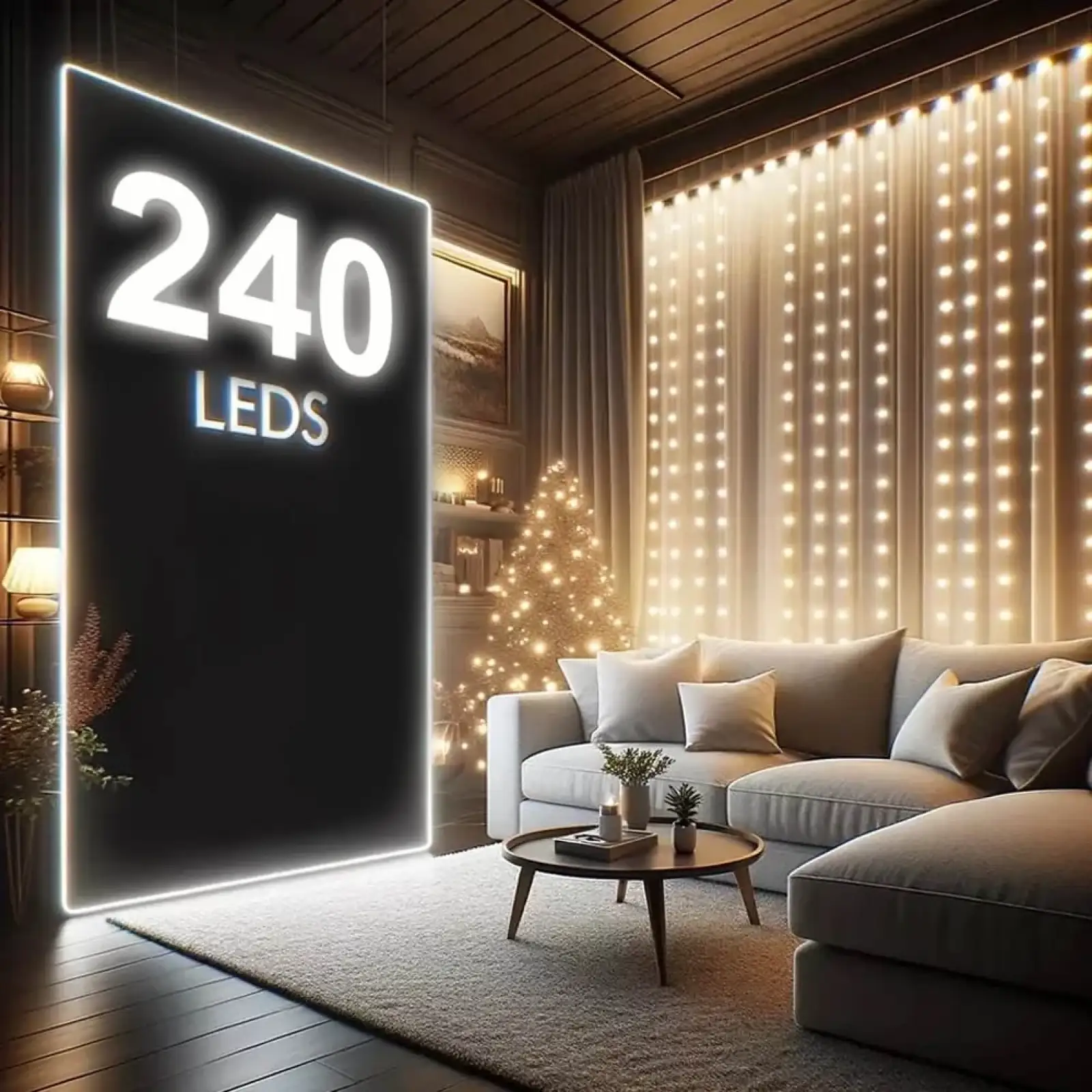 Світлодіодна гірлянда ColorWay (CW-GW-240L32U) штора 240LED, 3х2м, теплий колір, USB UA