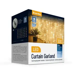 Светодиодная гирлянда ColorWay (CW-GW-300L33U) штора 300LED, 3х3м, теплый цвет, USB UA