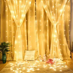 Світлодіодна гірлянда ColorWay (CW-GW-240L32U) штора 240LED, 3х2м, теплий колір, USB UA