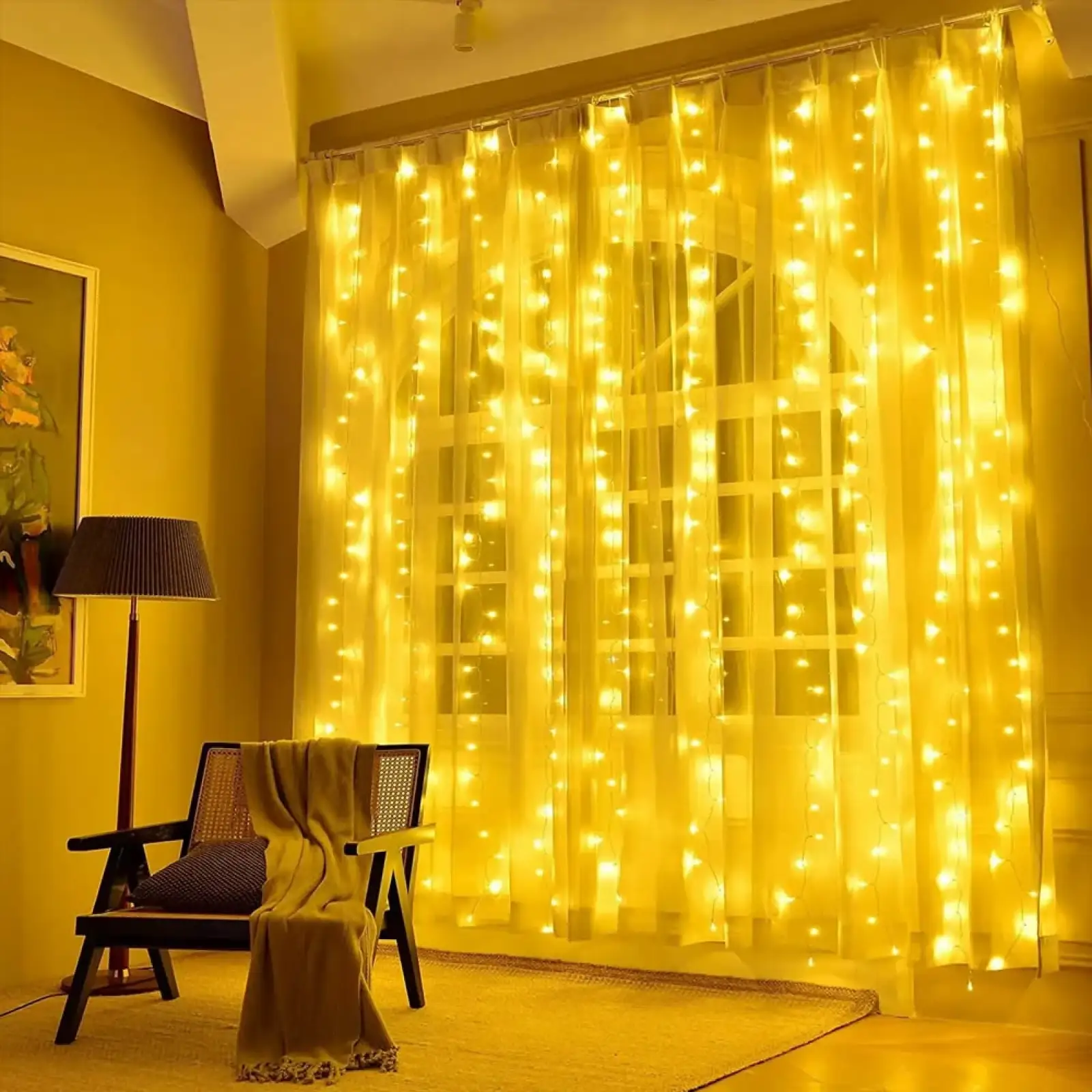 Світлодіодна гірлянда ColorWay (CW-GW-240L32U) штора 240LED, 3х2м, теплий колір, USB UA