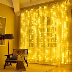 Світлодіодна гірлянда ColorWay (CW-GW-240L32U) штора 240LED, 3х2м, теплий колір, USB UA
