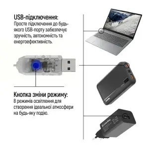 Світлодіодна гірлянда ColorWay (CW-GW-300L33U) штора 300LED, 3х3м, теплий колір, USB UA
